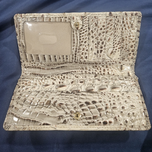 Brahmin Grey Croc-Embossed Ady Wallet with Gold Accent - Picture 8 of 9